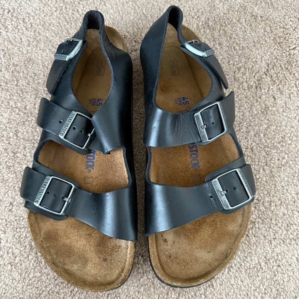 Birkenstock Men's Shoes Boston Soft Footbed Black Oiled Leather Sandals